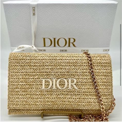 dior raffia pouch code
